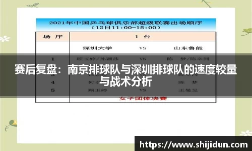赛后复盘：南京排球队与深圳排球队的速度较量与战术分析