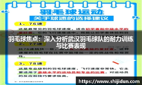 羽毛球焦点：深入分析武汉羽毛球队的耐力训练与比赛表现